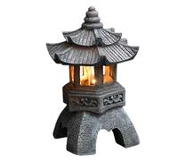Outdoor Solar Garden Lights,Decorative Solar Powered Yard Lights - Cute Ancient Stone Tower Lantern, Villa Nightlight for Pathway, Patio, Court, Front Yard