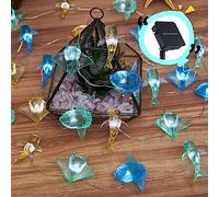 Outdoor Solar Garden Lights - Nautical Sea Life Decorative Fairy String Lights with 40 LED, 14ft Beach Tree Decor (Whale Shark, Sunfish, Manta Ray)