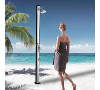 Outdoor Solar Heated Shower with 360° Swivel Shower Head, Foot Shower, and Temperature Adjustment for Poolside Use - 7FT Column