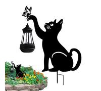 Outdoor Solar Lamp | Cat Shape Metal Lantern Decoration,Cat Solar Garden Decor Light,for Outdoor Garden Patio Backyard Porch Deck Lawn Fence Walkway Driveway