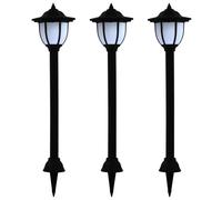vidaXL 3x Outdoor Solar Lamps LED Black Garden Yard Standing Lighting Fixture