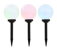 vidaXL 3x Outdoor Solar Lamps LED Spherical 20cm RGB Garden Lighting Fixture
