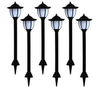 vidaXL Outdoor Solar Lamps Garden Solar Light Ball Lights 6 pcs LED Black