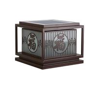Outdoor Solar Lamps for Garden Square Stylish Personality Column Lamp Brown Pillar Lantern LED Solar Panel for Yard Garden Pillar Pole Pathway,Warm Yellow Light