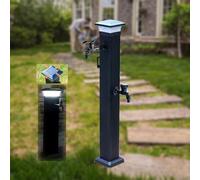 Outdoor Solar LED Faucet - Freeze-Proof Water Column Self-Supporting Hose Stand Durable Garden Spout with Modern Design for Efficient Watering and Enhanced Garden Aesthetics