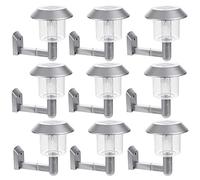 Outdoor Solar LED Lights Wall Lamps Waterproof Garden Set 2,4,6,8,10 (Silver, 10 Lights)