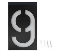 Outdoor Solar LED Number Sign Light, Wireless Door Address Light with 6 LEDs and Large Digits, Weatherproof IP55 Solar Powered House Number Plate for Home Hotel Store (Number 9)