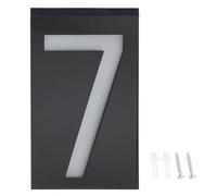 Outdoor Solar LED Number Sign Light, Wireless Door Address Light with 6 LEDs and Large Digits, Weatherproof IP55 Solar Powered House Number Plate for Home Hotel Store (Number 7)