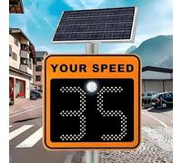 Outdoor Solar LED Speed Limit Sign, Radar Feedback Board, Aluminum, Ideal for Highways & Speed-Limited Roads, Bright ge, Sign High Visibility Day/Night, for School Zones(Orange)