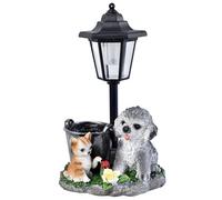 Outdoor Solar Light Dog and Cat Lantern, Cat and Dog Figurines with LED Light, Resin Solar Powered Garden Ornaments for Patio, Balcony, Yard Outdoor, Housewarming Gifts