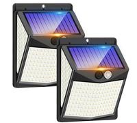 Outdoor Solar Lights, 238 LED Solar Security Lights and 3 Modes Motion Sensor 270° Wide Angle Solar Powered Lights IP65 Waterproof Solar Wall Light for Front Door, Yard, Garage, Garden (2 Pack)