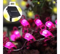Outdoor Solar Lights for Outside Pink Flamingo Garden Decor 14ft 40LED Solar Power Fairy Lights Waterproof Summer Beach Yard Solar Landscape String Lights 14ft 40LED Patio Fence Backyard Bird Decor