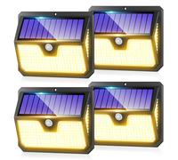 Outdoor Solar Lights Motion Sensor - 238 LED Solar Powered Security Light 3 Modes 270° Wide Angle IP65 Waterproof Outside Solar Pir Wall Lighting for Garden Yard Driveway 4 Pack Warm White