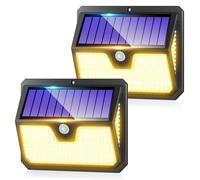 Outdoor Solar Lights Motion Sensor - 238 LED Solar Powered Security Light 3 Modes 270° Wide Angle IP65 Waterproof Outside Solar Pir Wall Lighting for Garden Yard Front Door 2 Pack Warm White