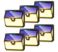 Outdoor Solar Lights Motion Sensor - 6 Pack 238 LED Solar Powered Security Light 3 Modes 270° Wide Angle IP65 Waterproof Outside Solar Pir Wall Lighting for Garden Fence Driveway Warm White