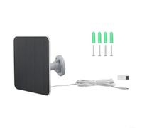 Outdoor Solar Panel Charger 5W for Ring Video Doorbell, 360 Degree Rotatable Bracket and 3 Meter Fork Connector Cable, IP65 Waterproof Design (White)