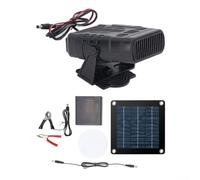 Outdoor Solar Powered Electric Heater 12V 30W Portable with Dual Wind Modes for Camping, Car Heating, and Pets