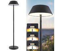 Outdoor Solar Powered Floor Lamp for Patios, Decks, Outdoor Living Spaces, Reading - Tall, Ultra Bright, Cordless, 3 Different Light Colors, Charge Battery by Solar or USB-C (2025 Solar Lamp)