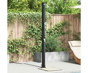 Outdoor Solar Shower Black 217cm PVC Aluminium Poolside Rinse UV Adjustable Head