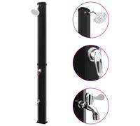 Outdoor Solar Shower Black ABS/Zinc Alloy 14.8x18x217cm 35L Octagon Head&Foot UV