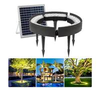 Outdoor Solar Spotlights for Garden, Low Voltage Ring Lighting for Trees, Landscape Projectors for Palm Planters & Lawns (White 6000K, Set of 5)