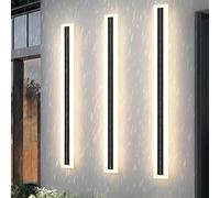 Outdoor Solar Wall Light IP65 Waterproof, Wireless LED Garden Sconce for Patio, Pathway & Villa - Warm Light, 100cm Solar Powered Exterior Lighting