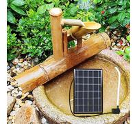 Outdoor Solar Water Fountain - Japanese Rocking Bamboo Design with Pump, Solar Panel, Water Filter, and Water Tube for Lawn Garden Backyard