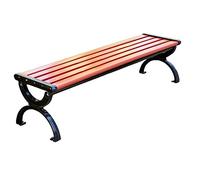 Outdoor Solid Wood Park Bench for 2 Durable Black Metal Frame Weatherproof & Windproof Perfect for Garden Patio Courtyard Dimensions: 150x40x40 cm (Color: B)
