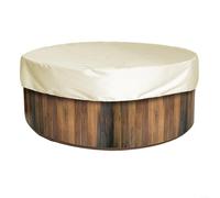 Outdoor Spa Cover Waterproof Round Protector with UV Protection, Dustproof Lid for Garden Patio Bath, 190T Silver Coated Fabric Sturdy(200x30cm beige)