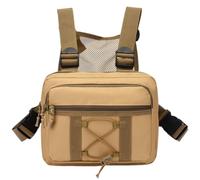 Outdoor Sport Chest Bag Functional Travel Backpack Oxford Cloth Vest Bag (Khaki)