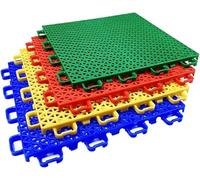 outdoor sport court tiles, 9.84inch Square Sport Court Tiles,Modular Interlocking Floor Tiles, Indoor And Outdoor Colorful DIY Splicing Sports(Red)