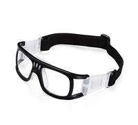 Outdoor Sports Football Glasses, Black Plastic Lens Silicone Frame Impact Adjustable Headband for Men Women Cycling