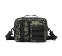Outdoor Sports Hunting Molle Tactical Handbags Shoulder Camping Hiking Travel Climbing Fishing Crossbody Bags for Man(Dark camouflage)