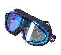 Outdoor Sports Large Frame Swimming Goggles with Adjustable Strap for Adults - High Definition Lens for Clear - Soft Silica Gel Material (blue plus black)