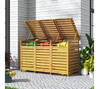 Outdoor Spruce Wood Trash Can Storage Shed