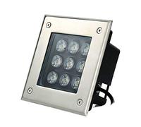Outdoor Square LED Recessed Spotlight - IP67 Waterproof Stainless Steel Pathway Light for Sidewalks, Parks & Squares, 9 Power Settings, 7 Vibrant Colors
