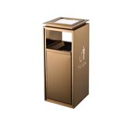 Outdoor Square Metal Trash Can with Lid, Commercial Waste Container with Ashtray, Durable Bin for Patio, Garden, or Public Spaces, Large Capacity