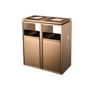 Outdoor Square Metal Trash Can with Lid, Commercial Waste Container with Ashtray, Durable Bin for Patio, Garden, or Public Spaces, Large Capacity