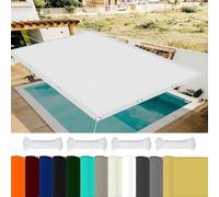 Outdoor Square Sun e Canopy 1.4 x 7.5m UV Block Waterproof Polyester Gar ning with Grommets Ideal for Patios Dec & Outdoor Spaces White Color