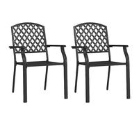 Outdoor Stacking Dining Chairs Garden Chair Patio Seat Steel Black Mesh vidaXL