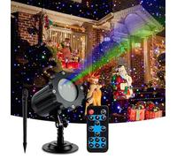 Outdoor Stage Lights, Christmas Projector Lights with Remote and Timer, 7 Modes Moving Firefly Lights for Halloween, Xmas, Home, Party & Garden Decor