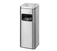 Outdoor Stainless Steel Ashtray with LidRemovable Cigarette Bin for Home Office Restaurant Garden PubSquare Free Standing Trash Can (Silver)
