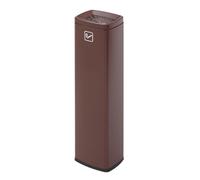 Outdoor Stainless Steel Ashtray with Trash BinLarge Capacity Free Standing Cigarette Butt Collector Removable and Easy Clean Brown Smoking Shelter (Top Open)