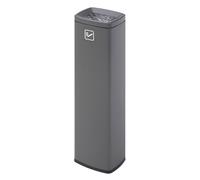 Outdoor Stainless Steel Ashtray with Trash ColumnsFree Standing Large Capacity Cigarette Butt Collection Bin Removable & Easy Clean Smoking Shelter (Light Gray Top Open)