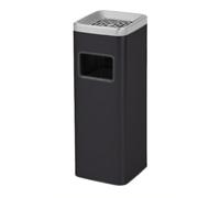 Outdoor Stainless Steel Free Standing Ashtray Bin with LidRemovable Cigarette Disposal for Home Office Restaurant Garden Pub Indoor & Commercial Use (Black2 Square)