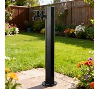 Outdoor Stainless Steel Garden Column Water Tap Outdoor Floor Mounted Hydration Source with Mounting Accessories Antifreeze Frost Free Faucet Water for Irrigation(Single-spout Faucet Height: 95cm)