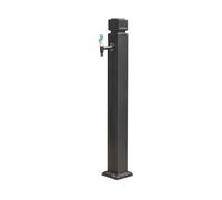 Outdoor Stainless Steel Garden Hose Stand with Faucet, Antifreeze AntiRust Water Column, Durable Floor Mount Tap for Courtyard (Black, 3.74cm) LWX
