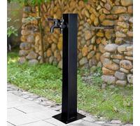Outdoor Stainless Steel Garden Water Column with Faucet, Freestanding Hose Stand Vertical Garden Water Tap, Antifreeze Frost Free Outside Courtyard Water Faucet (Height: 60cm/95cm)(Height: 60cm/23.6in