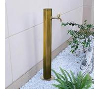 Outdoor Stainless Steel Garden Water Column with Retro Faucet, Freestanding Hose Stand Outside Post(Side Water Inlet,Height: 86cm)