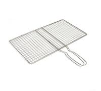Outdoor Stainless Steel Grill Basket for Fish and For Meat with Handle, Secure Lock for Safe Flipping, Suitable for Barbecue and Grilling (Grid 24 * 39cm)